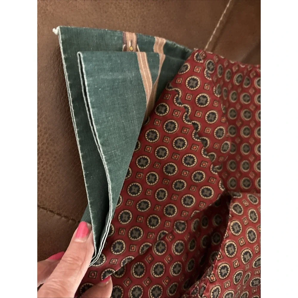 Ralph Lauren Wilkes Foulard Equestrian Green Red pillowcase Some Fading set /2